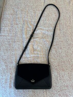 kate spade black crossbody with velvet flap